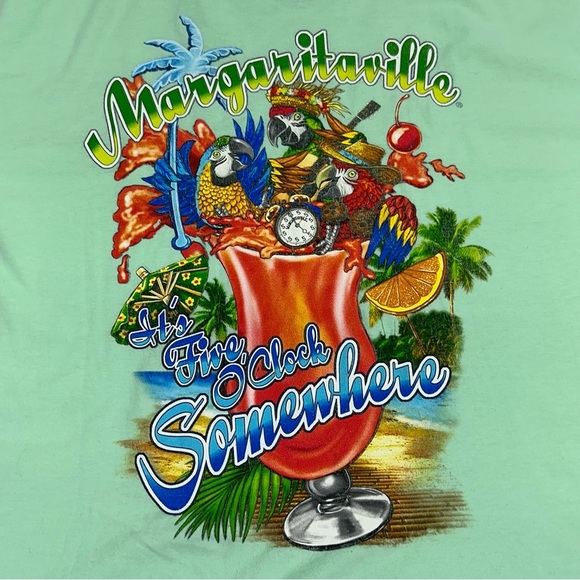 Margaritaville XL Mint Green It’s 5 O’Clock Somewhere Hollywood Beach FL T-Shirt - Picture 3 of 11